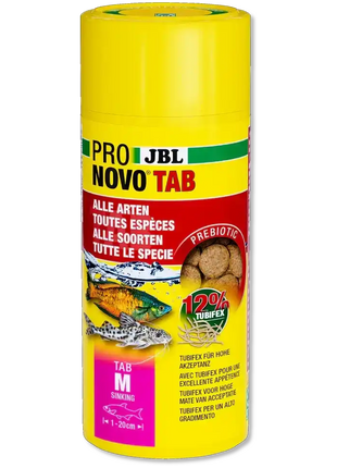 JBL Pronovo Tab M Sinkende Futtertablette 250 ml Für Alle Bodenbewohnende Fische Mit Tubifix Tubifex Anteil 12 Prozent