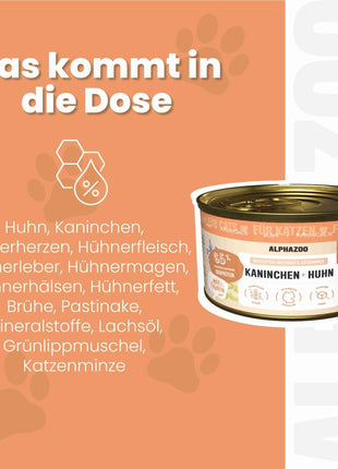 Kaninchen + Huhn Nassfutter für Katze