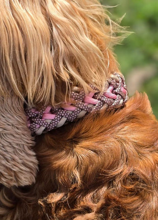 Handgemachtes Paracord-Hundehalsband "Spring Blush"