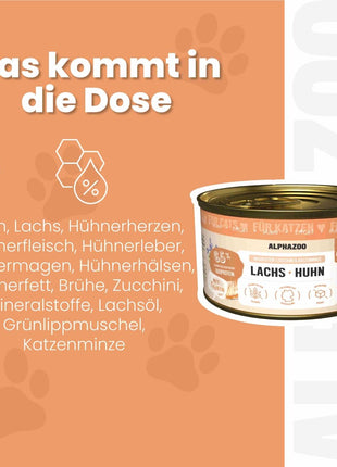 Lachs + Huhn Nassfutter für Katze