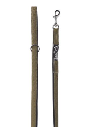 Leine Khakigrün Aus Nylon Längenverstellbar Im Rautendesign