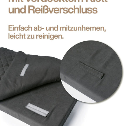Lous 2 in 1 Hundebett mit abnehmbarem Topper für zu Hause und unterwegs.