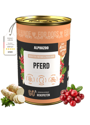 Monoprotein Pferd Nassfutter für Hunde