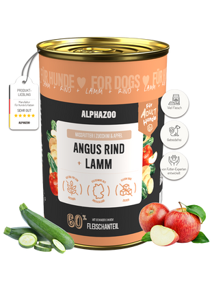 Angus Rind + Lamm Nassfutter für Adult Hunde
