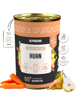 Monoprotein Huhn Nassfutter für Hunde