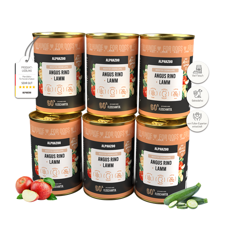 Angus Rind + Lamm Nassfutter für Adult Hunde