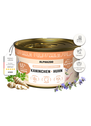 Kaninchen + Huhn Nassfutter für Katze