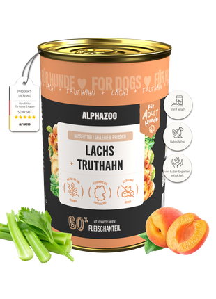 Lachs + Truthahn Nassfutter für Adult Hunde