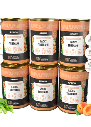 Lachs + Truthahn Nassfutter für Adult Hunde