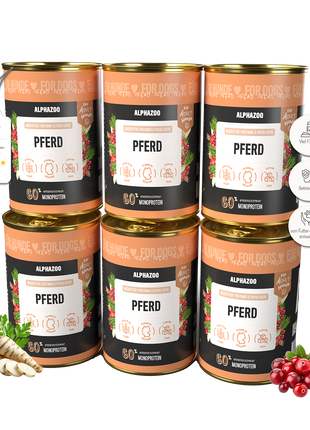 Monoprotein Pferd Nassfutter für Hunde
