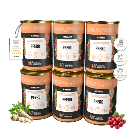 Monoprotein Pferd Nassfutter für Hunde