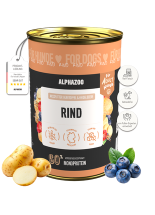 Monoprotein Rind Nassfutter für Hunde