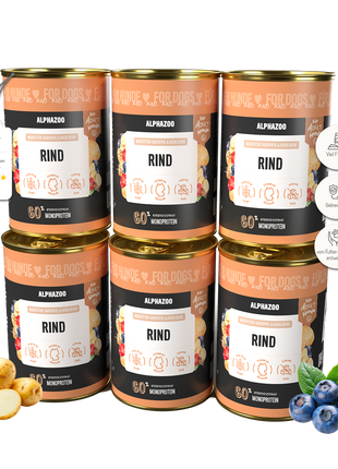 Monoprotein Rind Nassfutter für Hunde