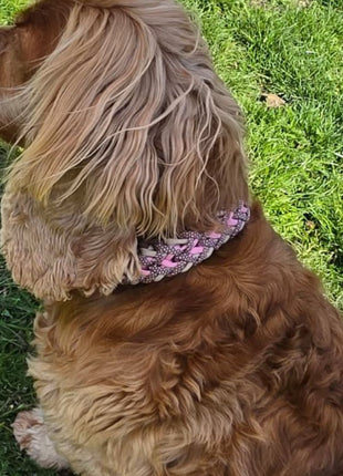Handgemachtes Paracord-Hundehalsband "Spring Blush"