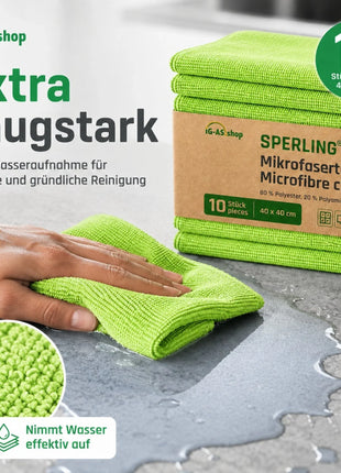 Sperling® Mikrofasertücher in Blau & Grün – 40 x 40 cm