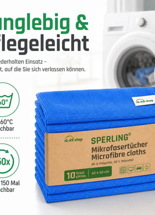 Sperling® Mikrofasertücher in Blau & Grün – 40 x 40 cm