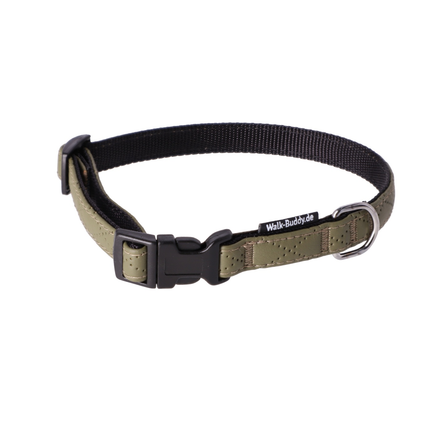 Halsband Khakigrün In Nylon Längenverstellbar Im Rautendesign