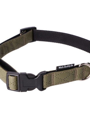 Halsband Khakigrün In Nylon Längenverstellbar Im Rautendesign
