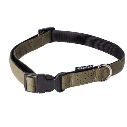 Halsband Khakigrün In Nylon Längenverstellbar Im Rautendesign