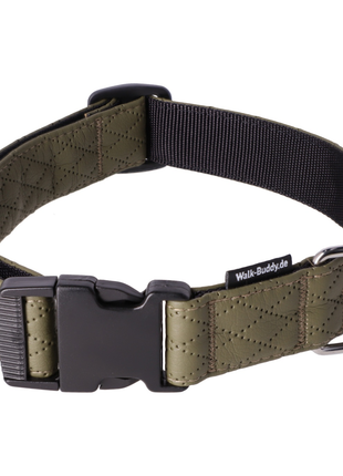 Halsband Khakigrün In Nylon Längenverstellbar Im Rautendesign