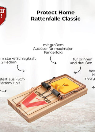 Rattenfalle Classic 1 Stück  bewährte Rattenfalle aus Holz